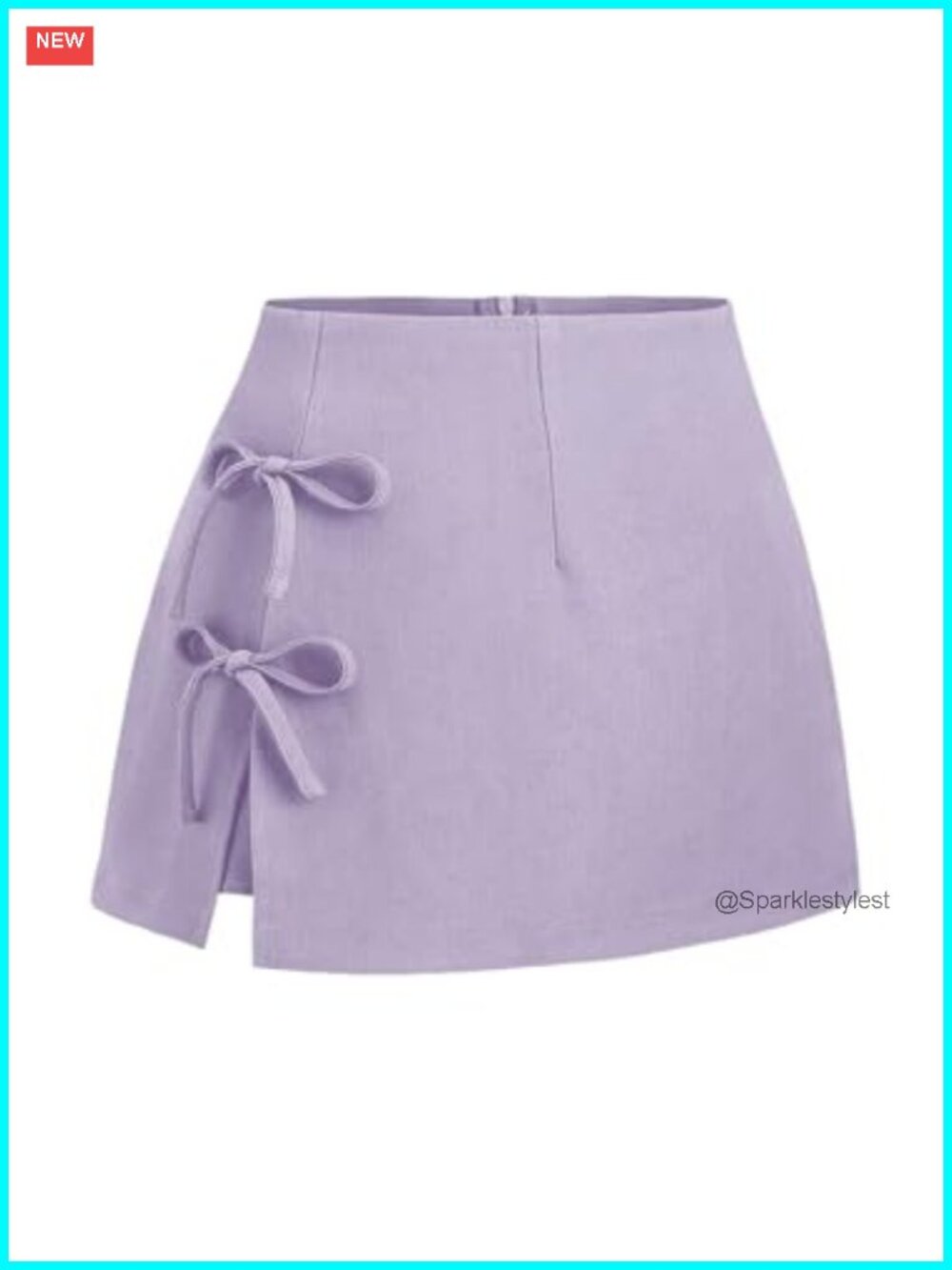 Mini Skirt Bow Knot Side Split Zip Up A-Line Shorts Skorts
